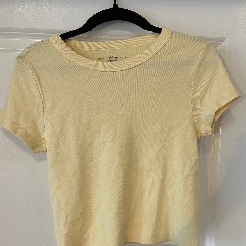 Brandy Melville Yellow Short Sleeve Tee